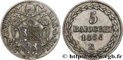 ITALY - PAPAL STATES - PIUS IX (Giovanni Maria Mastai Ferretti) 5 Baiocchi an XIX 1864 Rome