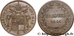 ITALIA - ESTADOS PONTIFICOS - GRÉGOIRE XVI 1 Baiocco an XIV 1844 Rome