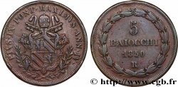 ITALY - PAPAL STATES - PIUS IX (Giovanni Maria Mastai Ferretti) 5 Baiocchi an V 1850 Rome