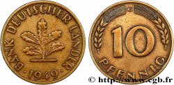 ALLEMAGNE 10 Pfennig “Bank deutscher Länder” 1949 Karlruhe - G