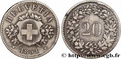 SWITZERLAND 20 Centimes (Rappen) 1851 Strasbourg - BB