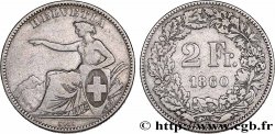 SUISSE 2 Francs Helvetia 1860 Berne