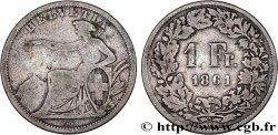 SCHWEIZ 1 Franc Helvetia assise 1861 Berne