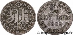 SUISSE - RÉPUBLIQUE DE GENÈVE 25 Centimes 1839 
