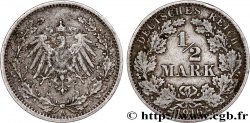 GERMANY 1/2 Mark Empire aigle impérial 1916 Berlin XF 