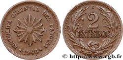 URUGUAY 2 Centesimos soleil 1946 Santiago TTB 