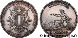 SWITZERLAND 5 Francs Tir fédéral de la Chaux-de-Fond 1863  AU 