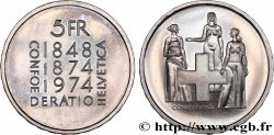 SWITZERLAND 5 Francs Proof centenaire de la révision de la constitution 1974 Berne - B