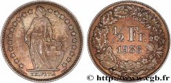 SWITZERLAND 1/2 Franc Helvetia 1936 Berne - B