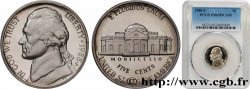 STATI UNITI D AMERICA 5 Cents Proof président Thomas Jefferson / Monticello 1988 San Francisco - S