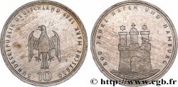 ALEMANIA 10 Mark 800e anniversaire de la charte de ville libre de Hambourg 1989 Hambourg