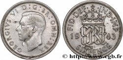 VEREINIGTEN KÖNIGREICH 6 Pence Georges VI 1943 
