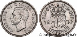 VEREINIGTEN KÖNIGREICH 6 Pence Georges VI 1937 
