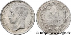 BELGIUM 50 Centiemen (Centimes) Albert Ier légende en flamand 1911 