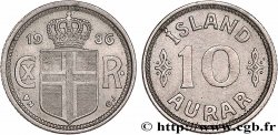 ICELAND 10 Aurar Christian X du Danemark 1936 