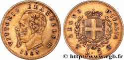 ITALIE 5 Lire Victor-Emmanuel II 1863 Turin