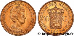 GOLD, PALLADIUM & PLATINUM INVESTMENT 10 Gulden, 3e type Wilhelmina 1917 Utrecht