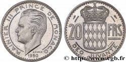 MONACO - PRINCIPAUTÉ DE MONACO - RAINIER III Essai - piéfort argent de 20 Francs 1950 Paris