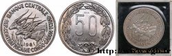 ÉTATS DE L AFRIQUE ÉQUATORIALE Essai de 50 Francs antilopes 1961 