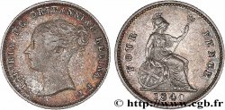ROYAUME-UNI 4 Pence ou groat Victoria / Britannia assise 1840 Londres