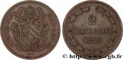 VATICAN AND PAPAL STATES 2 Baiocchi Pie XI an IV 1849 Rome