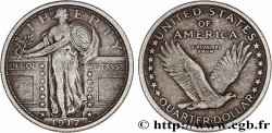 ÉTATS-UNIS D AMÉRIQUE 1/4 Dollar Liberty 1917 Philadelphie