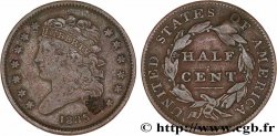 STATI UNITI D AMERICA 1/2 Cent ‘Classic Head’ 1835 Philadelphie