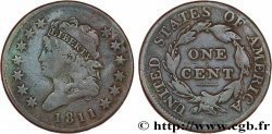 UNITED STATES OF AMERICA 1 Cent Liberté tête classique 1811 Philadelphie VF 