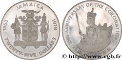 JAMAIKA 25 Dollars Proof 25e anniversaire du couronnement de la Reine Elisabeth II 1978 
