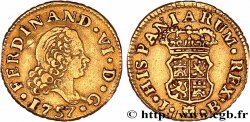 SPAIN - FERDINAND VI 1/2 Escudo  1757 Madrid