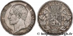BELGIEN 5 Francs Léopold Ier tête nue 1865 