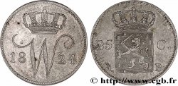 NETHERLANDS 25 Cents monogramme Guillaume Ier 1824 Bruxelles