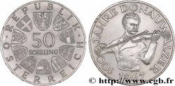 AUTRICHE 50 Schilling 100e anniversaire de la Valse du Danube Bleu par Johann Strauss 1967  SUP 