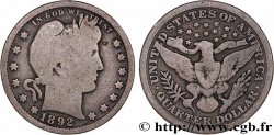 UNITED STATES OF AMERICA 1/4 Dollar Barber 1892 Philadelphie