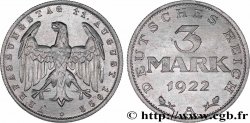 ALEMANIA 3 Mark Jour de la Constitution 1922 Berlin