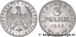 ALEMANIA 3 Mark Jour de la Constitution 1922 Berlin