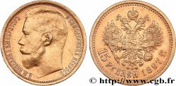 RUSSIA - NICHOLAS II 15 Roubles 1897 Saint-Petersbourg AU 