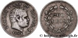 PORTUGAL 200 Réis Charles Ier 1891 