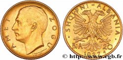 ALBANIE - RÉPUBLIQUE PUIS ROYAUME D ALBANIE - ZOG 20 Franga Ari 1927 Rome