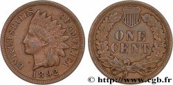 ÉTATS-UNIS D AMÉRIQUE 1 Cent tête d’indien, 3e type 1892 Philadelphie