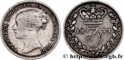 UNITED KINGDOM 3 Pence Victoria “Bun Head” 1873 