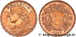 OR, PALLADIUM ET PLATINE INVESTISSEMENT 20 Francs or &nbsp;Vreneli&nbsp; 1947 Berne