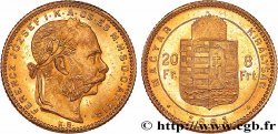 OR, PALLADIUM ET PLATINE INVESTISSEMENT 20 Francs or ou 8 Forint François-Joseph Ier 1881 Kremnitz SUP 