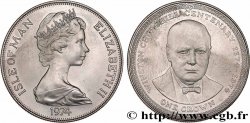 ÎLE DE MAN 1 Crown centenaire naissance de Winston Churchill 1974 