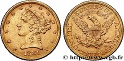 VEREINIGTE STAATEN VON AMERIKA 5 Dollars  Liberty  1881 Philadelphie