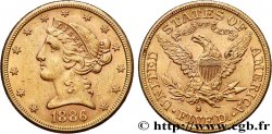 UNITED STATES OF AMERICA 5 Dollars  Liberty  1886 San Francisco