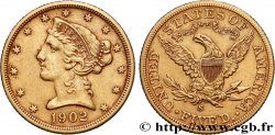 UNITED STATES OF AMERICA 5 Dollars  Liberty  1902 San Francisco
