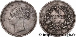 INDES BRITANNIQUES 1/4 Roupie East India Company Victoria 1840 