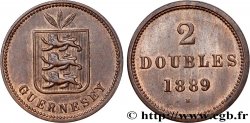 GUERNESEY 2 Doubles armes du bailliage de Guernesey 1889 Heaton