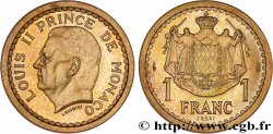 MÓNACO - PRINCIPADO DE MÓNACO - LUIS II Essai de 1 Franc bronze-aluminium n.d. Paris